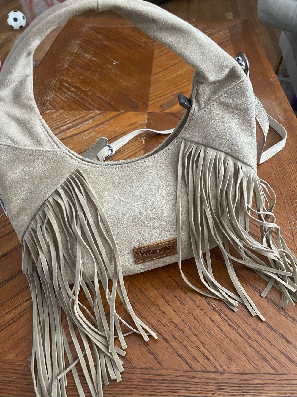 Wrangler Taupe Fringe Shoulder Bag - Picture 2 of 4